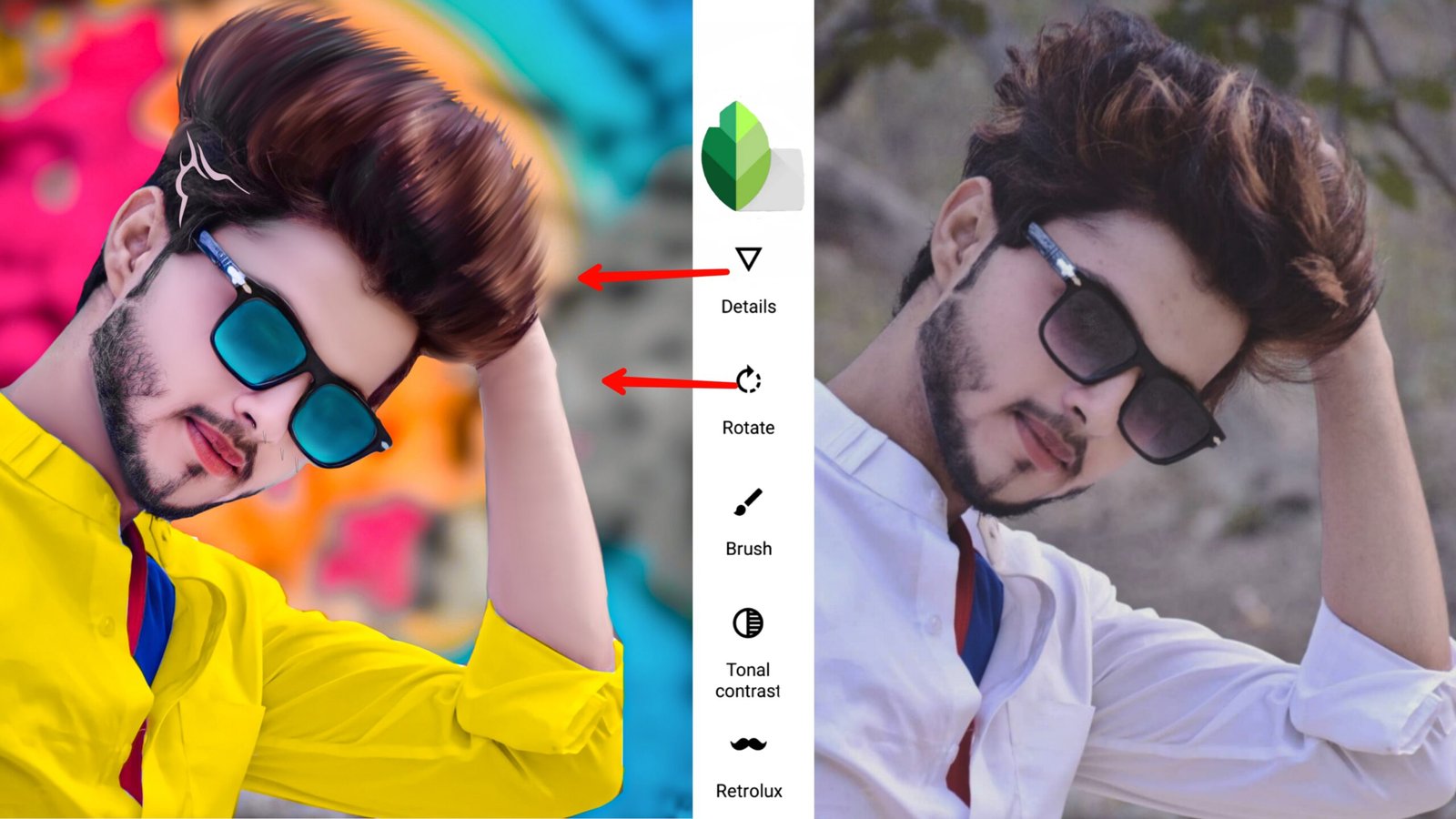 Snapseed new tick backgrounds and shirt color change photo editing