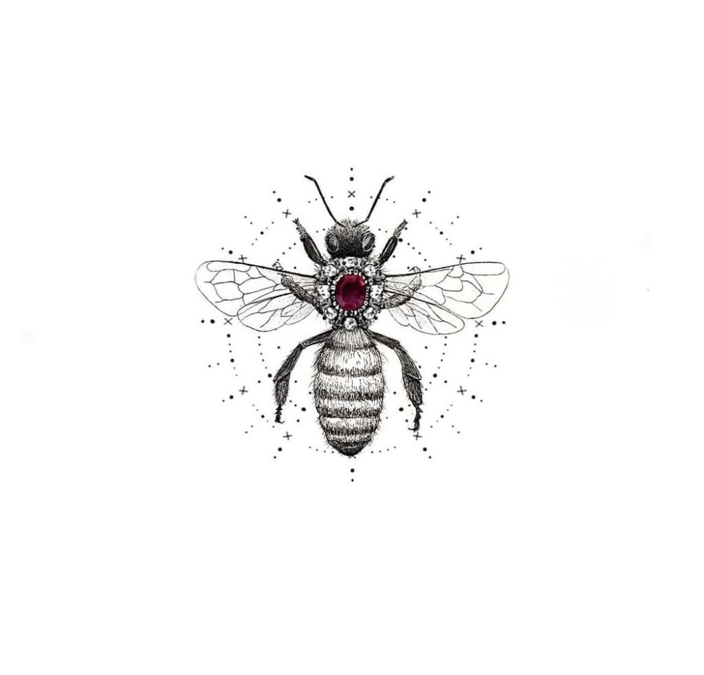 cool bee drawing with pencil