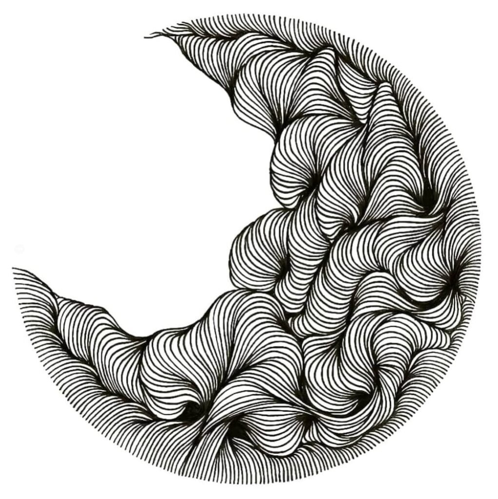 cretive moon drawing