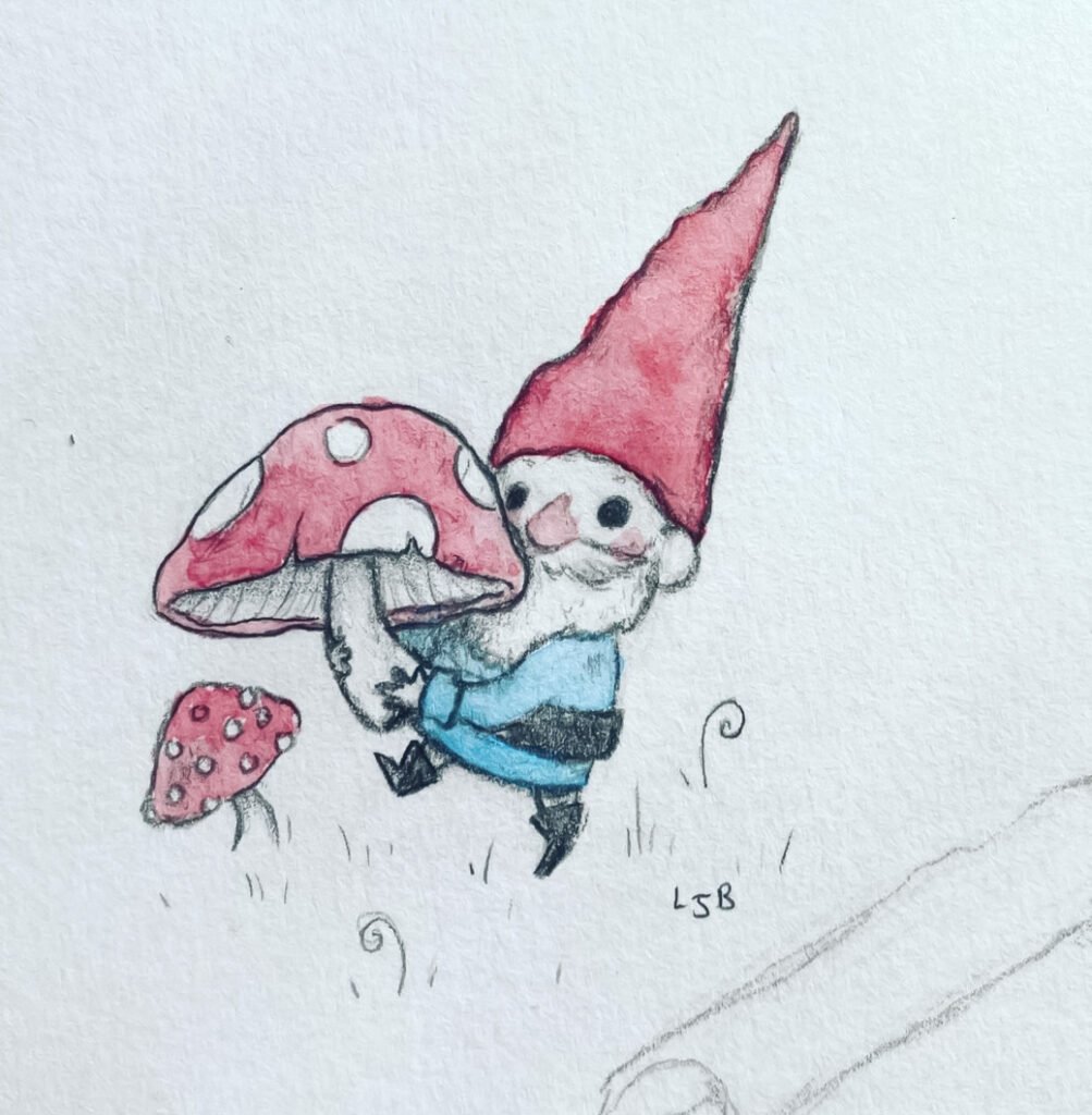 mini mushroom drawing