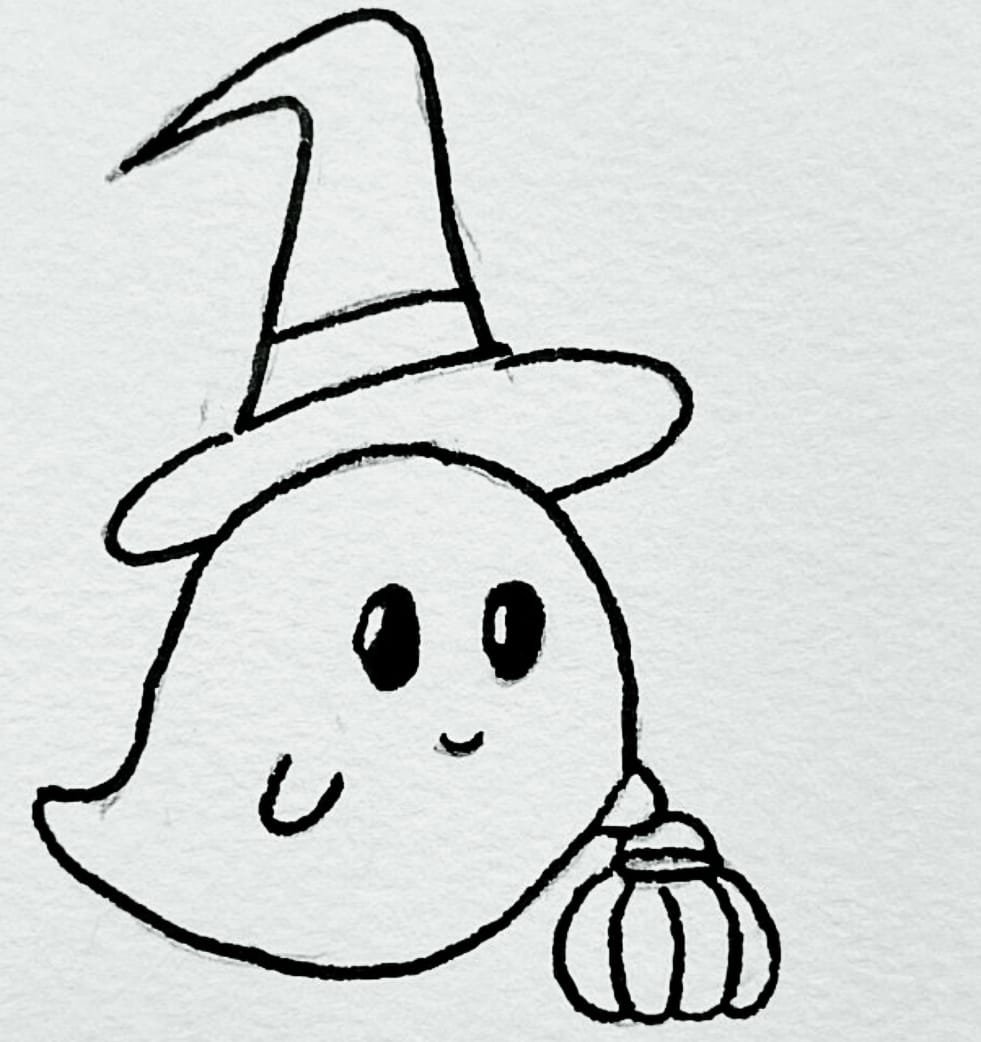 How to Draw a Ghost. Easy Drawing Ideas for Halloween - YouTube