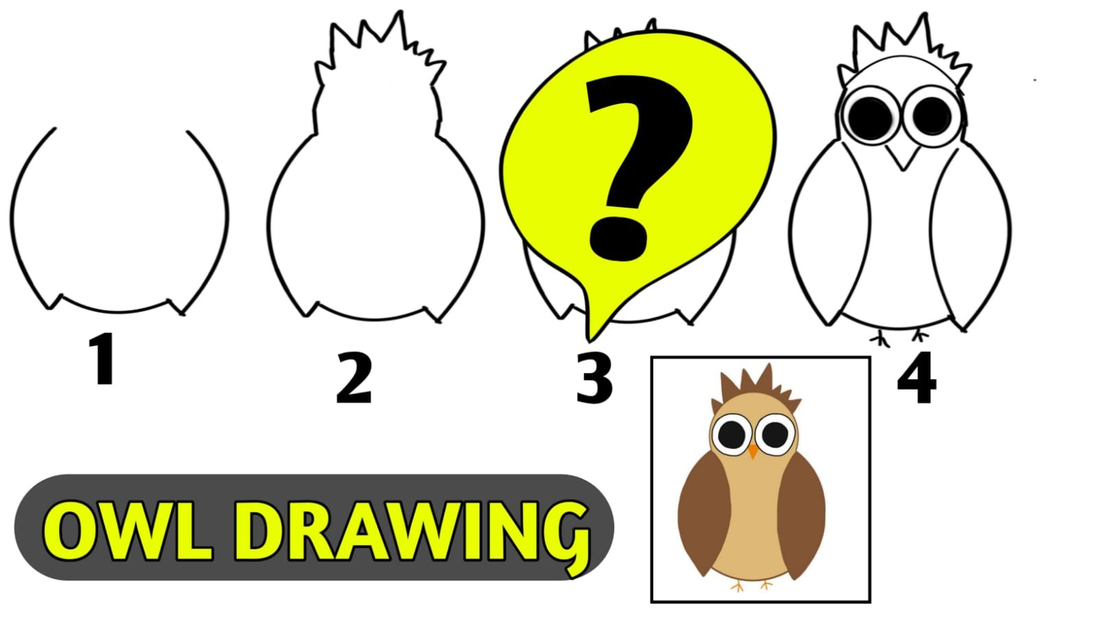 How to Draw an Owl - Easy Drawing Tutorial For Kids