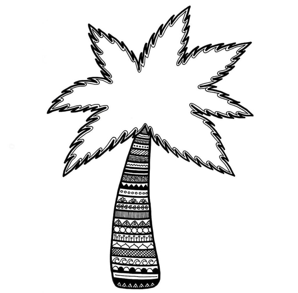 Palm Tree Print   Palm tattoos Palm tree tattoo Palm tree drawing