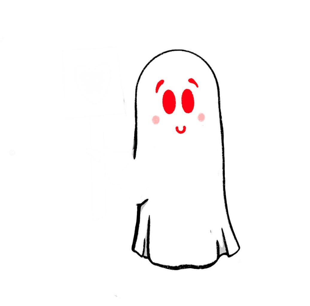 cartoon ghost drawing easy ideas & halloween cute ghost images