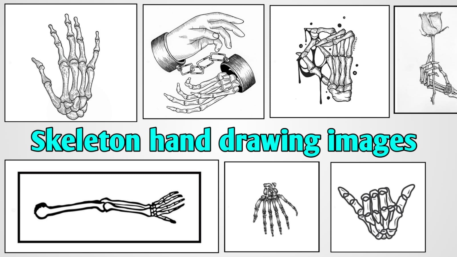 skeleton hand drawing ideas
