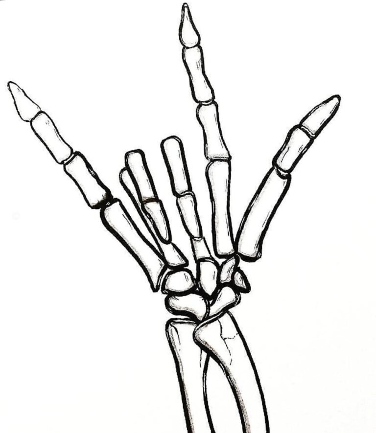 skeleton hand drawing 30 easy ideas