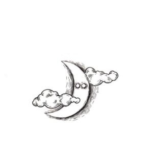 crescent moon drawing 3 step || free picture moon draw ideas