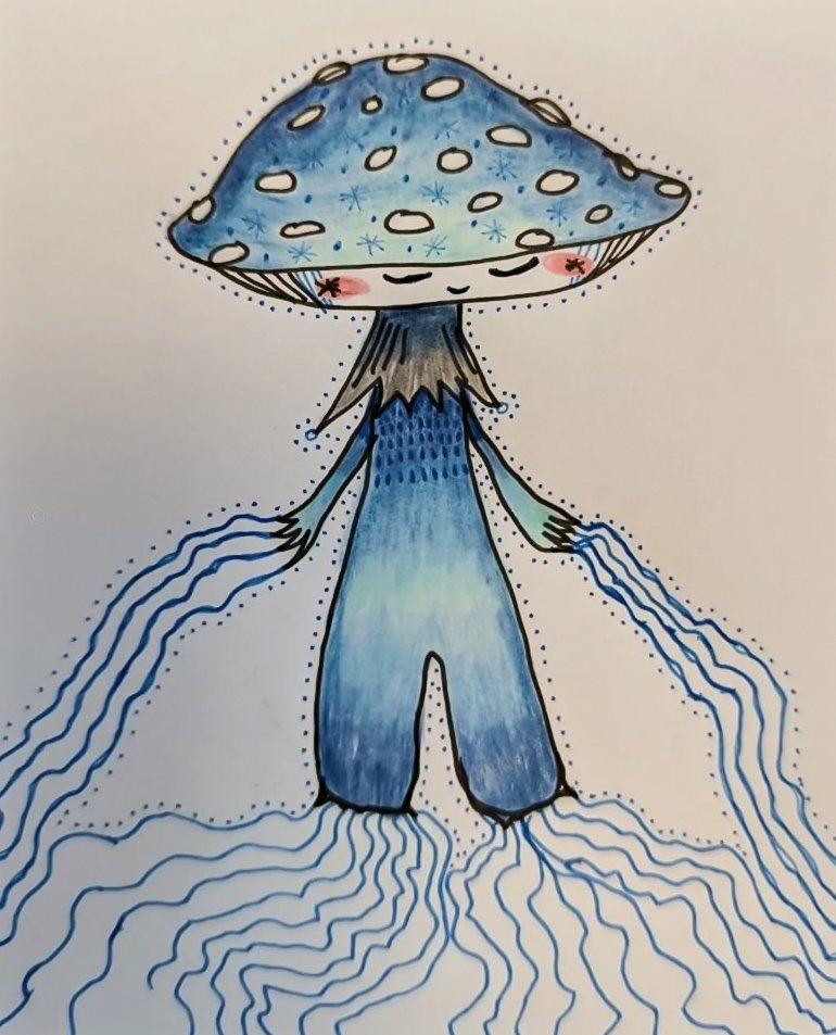 trippy mushroom drawing