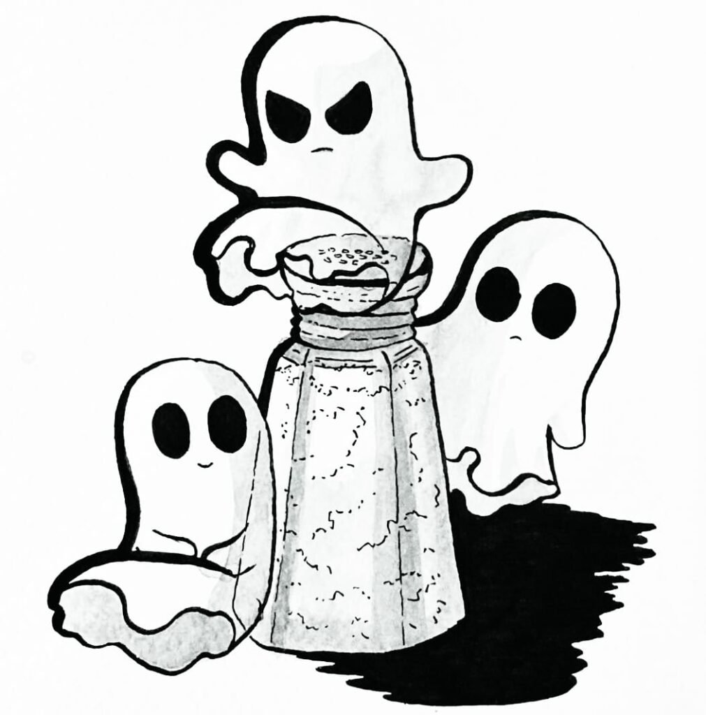 vintage ghost drawing