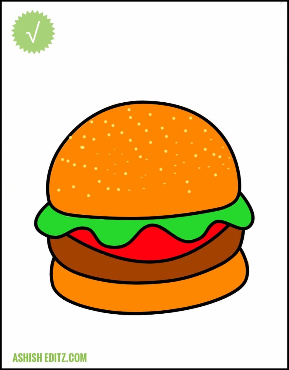 Cheese burger Drawing [ only 2 minuts ] Draw step by step