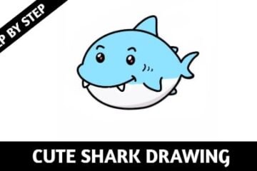 CUTE SHARK DRAWING EASY STEPS