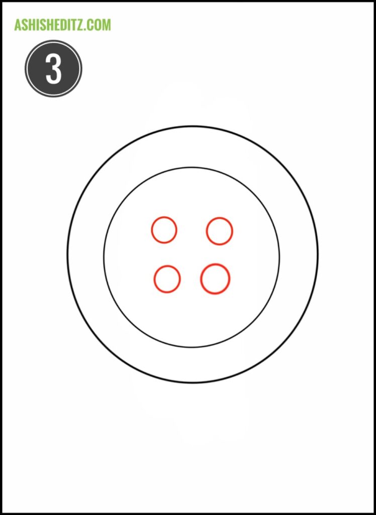 Depict the four  holes inside the button.