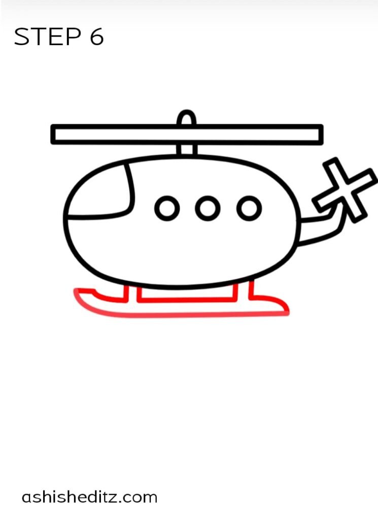 helicopter drawing for kids easy step