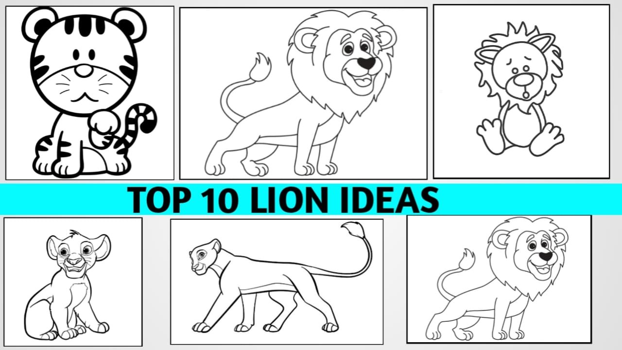 How to #draw #cute #Lion /#Simple #easy #drawing #chibi #kawaii #Lion  #jungle #wild #animal #art - YouTube