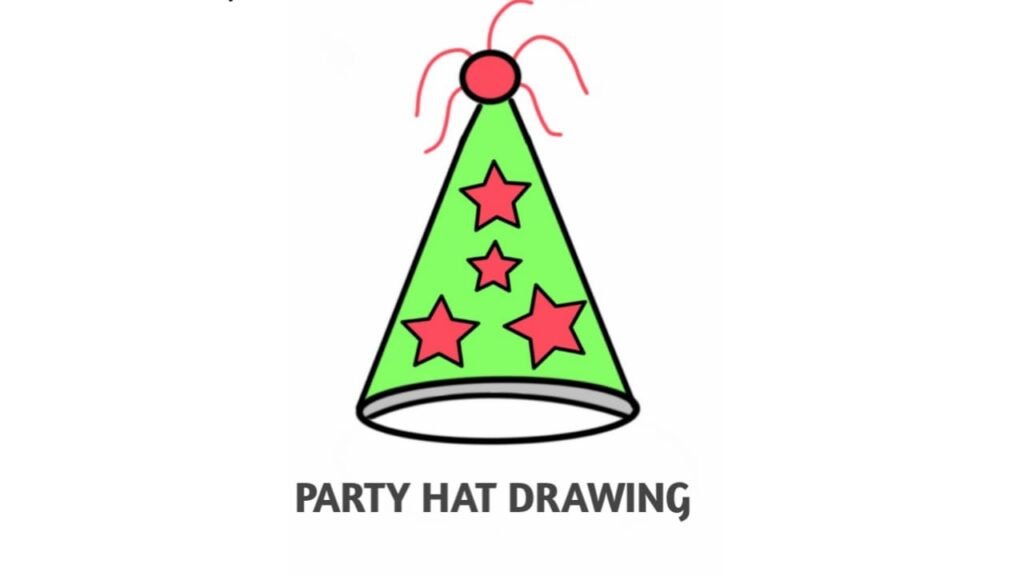 Party hat drawing Easy step by step for kids
