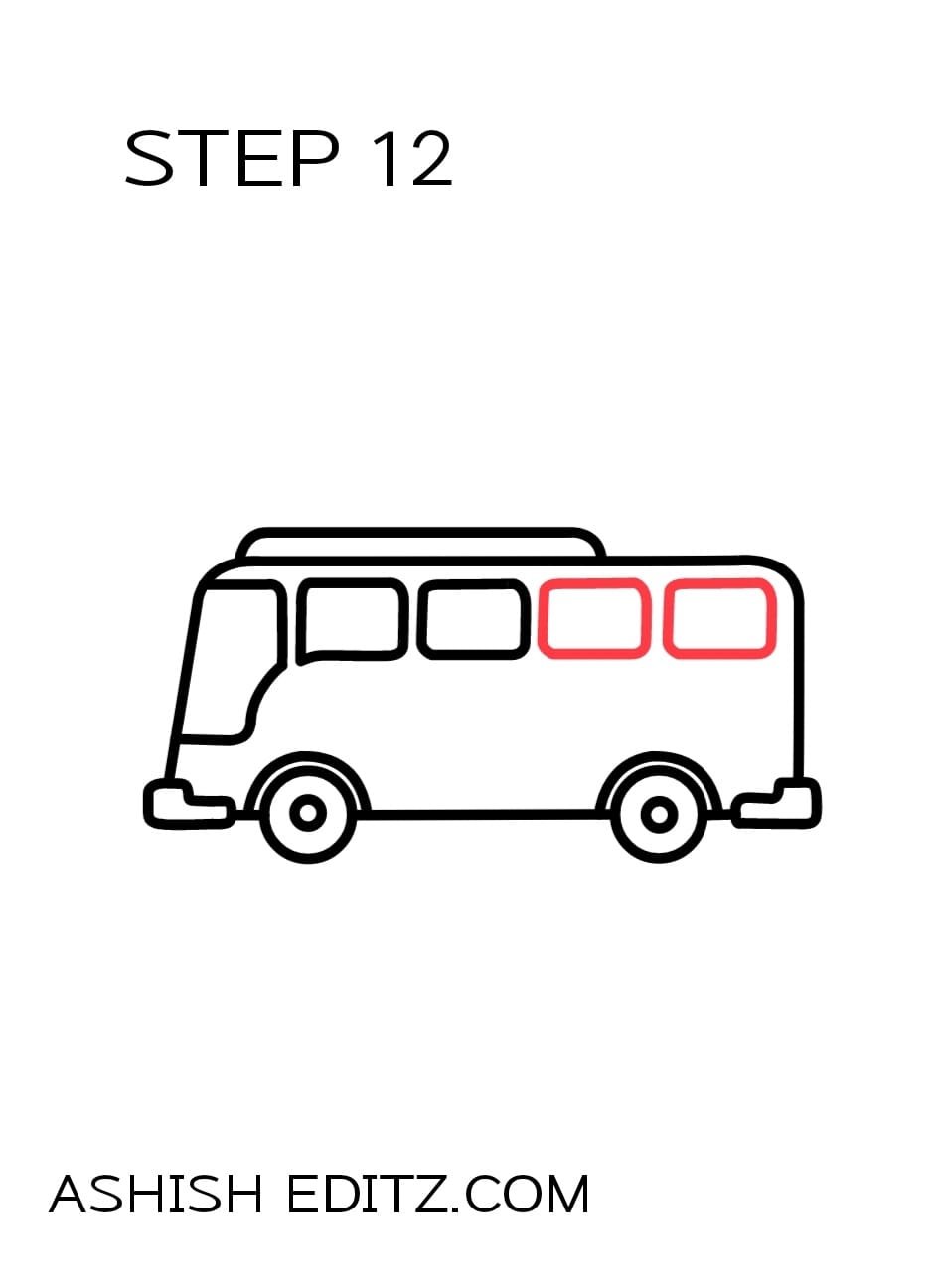 How To Draw Bus Esay Step 