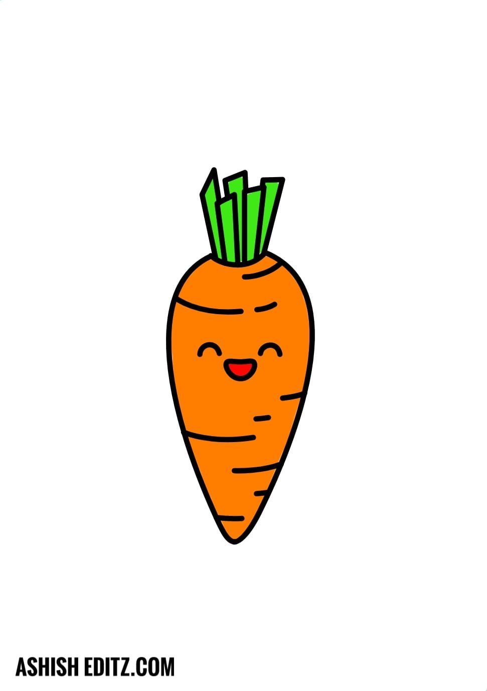cute carrot drawing easy simple step by step