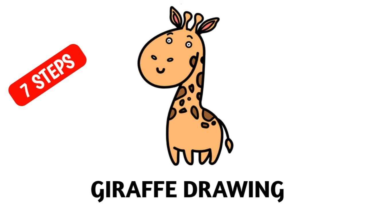 How to draw a cute giraffe | Hey kids! Let's draw a cute giraffe! | By  Kelly Creates StudioFacebook