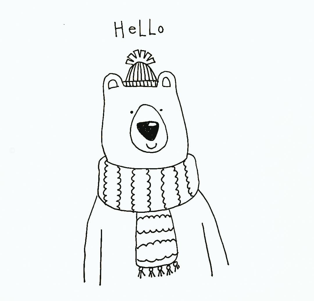 Polar bear drawing' Sticker | Spreadshirt