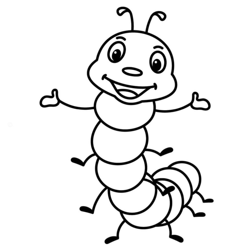 caterpillar cartoon drawing sketch