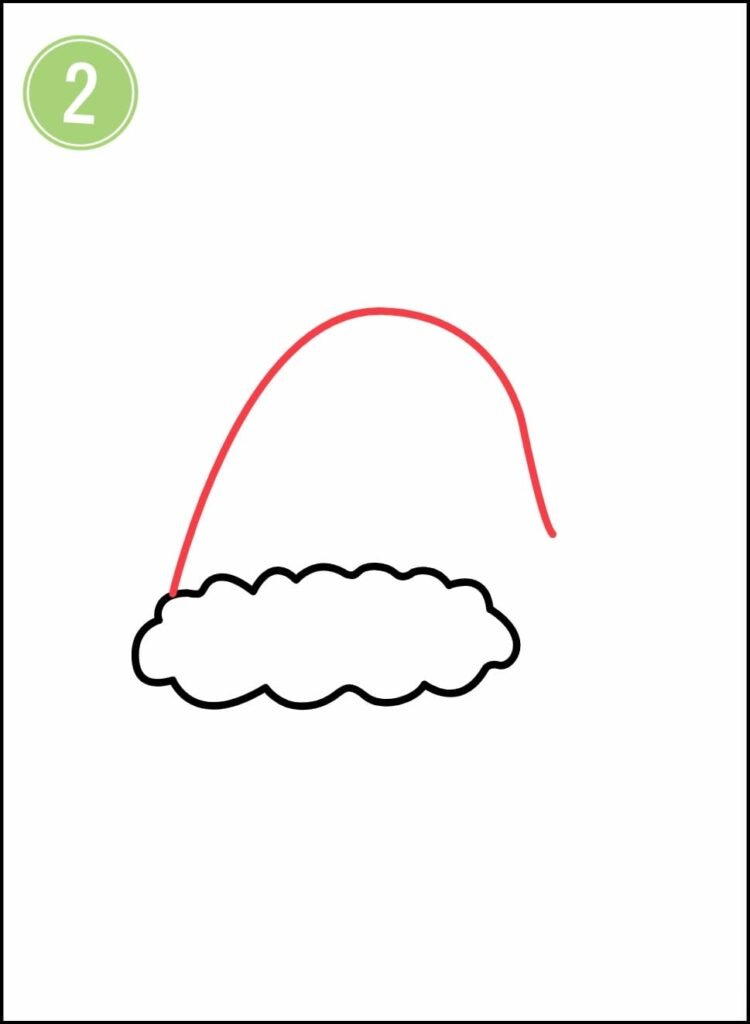 draw the top of a christmas hat