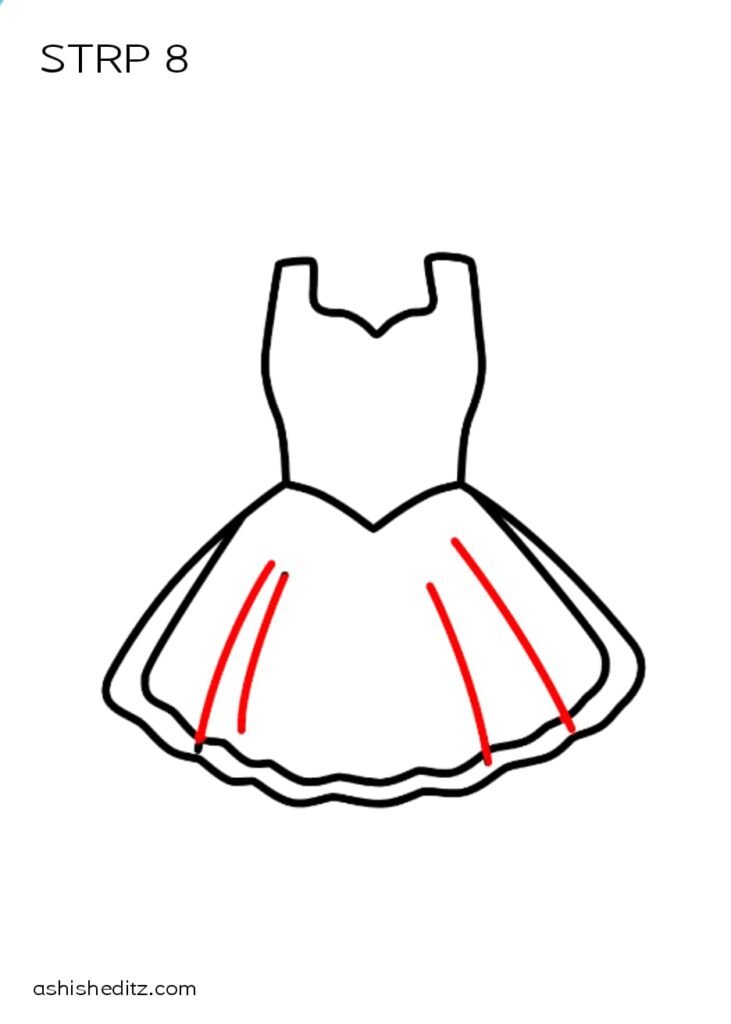 how to draw a dress for kids step by step