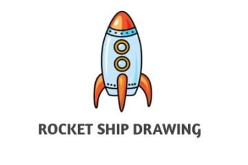 easy Rocket ship drawing