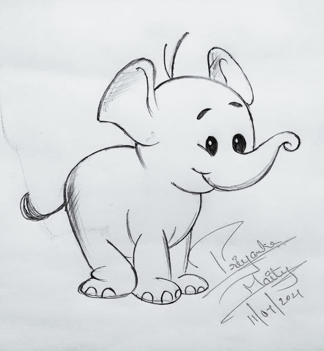 How to Draw Cartoon Elephants with Easy Steps Drawing Lesson | How to Draw  Step by Step Drawing Tutorials