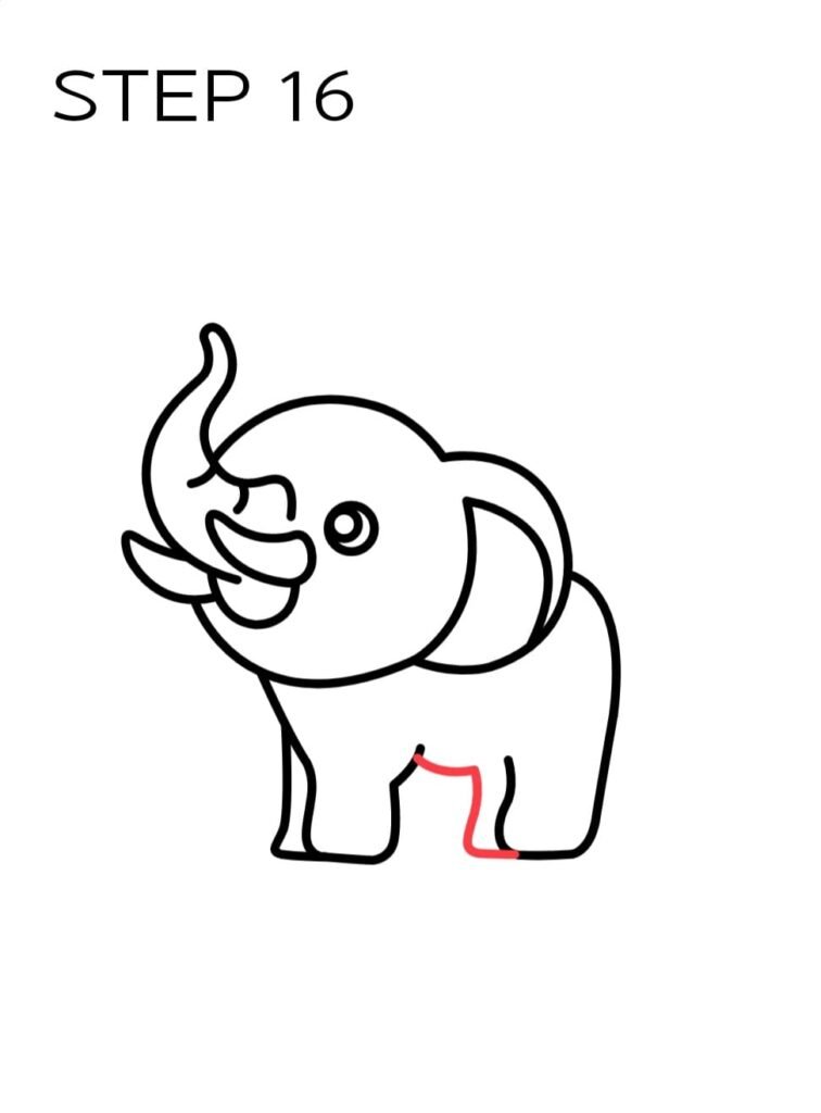 Easy How to Draw an Elephant for Kids Tutorial Video and Elephant Coloring  Page | Elephant drawing, Easy elephant drawing, Elephant drawing for kids