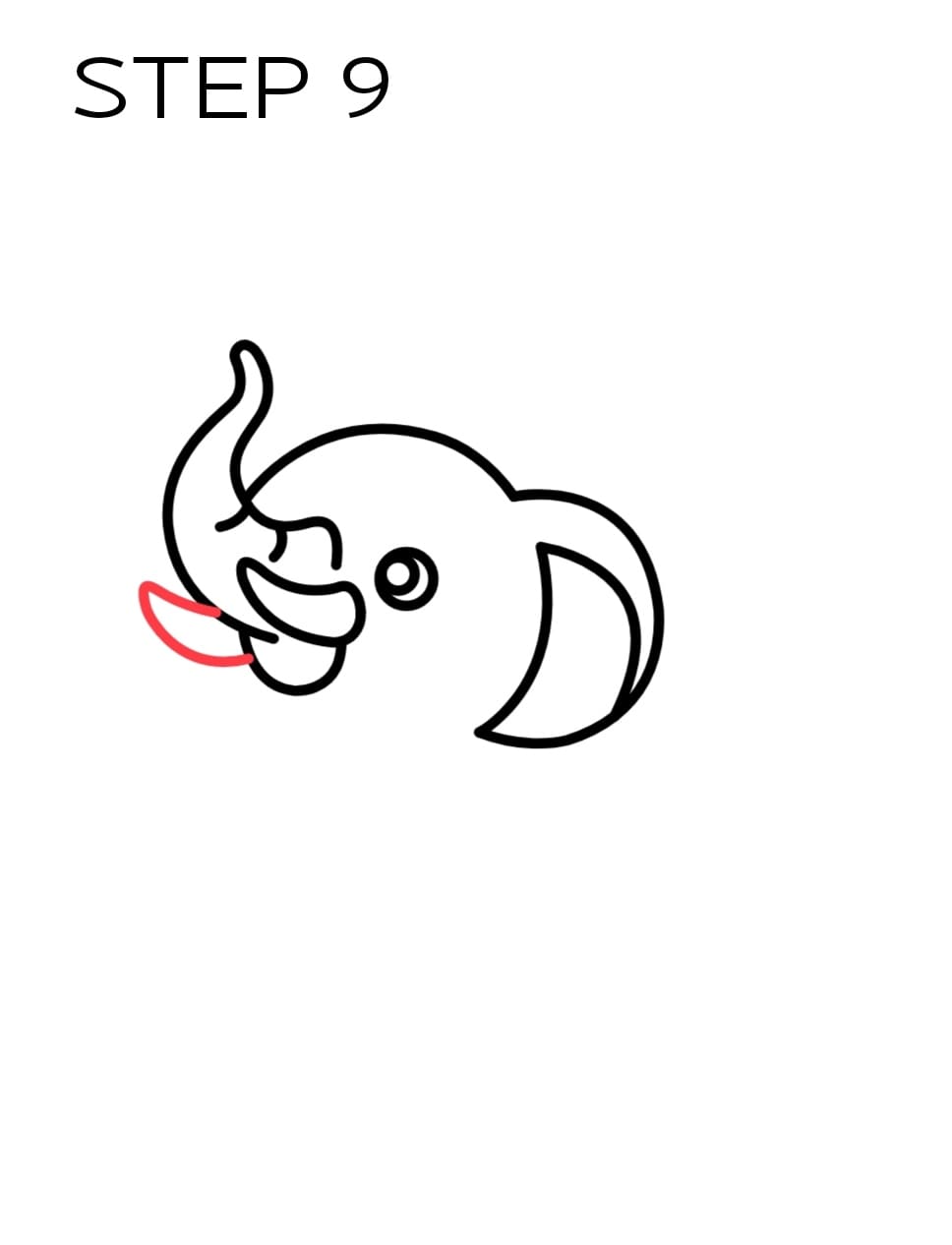 How to draw cute Elephant easy steps