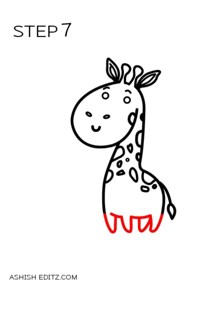 Vector Drawing of a Cute Giraffe for Children, Isolated Stock Vector -  Illustration of african, wildlife: 235251749