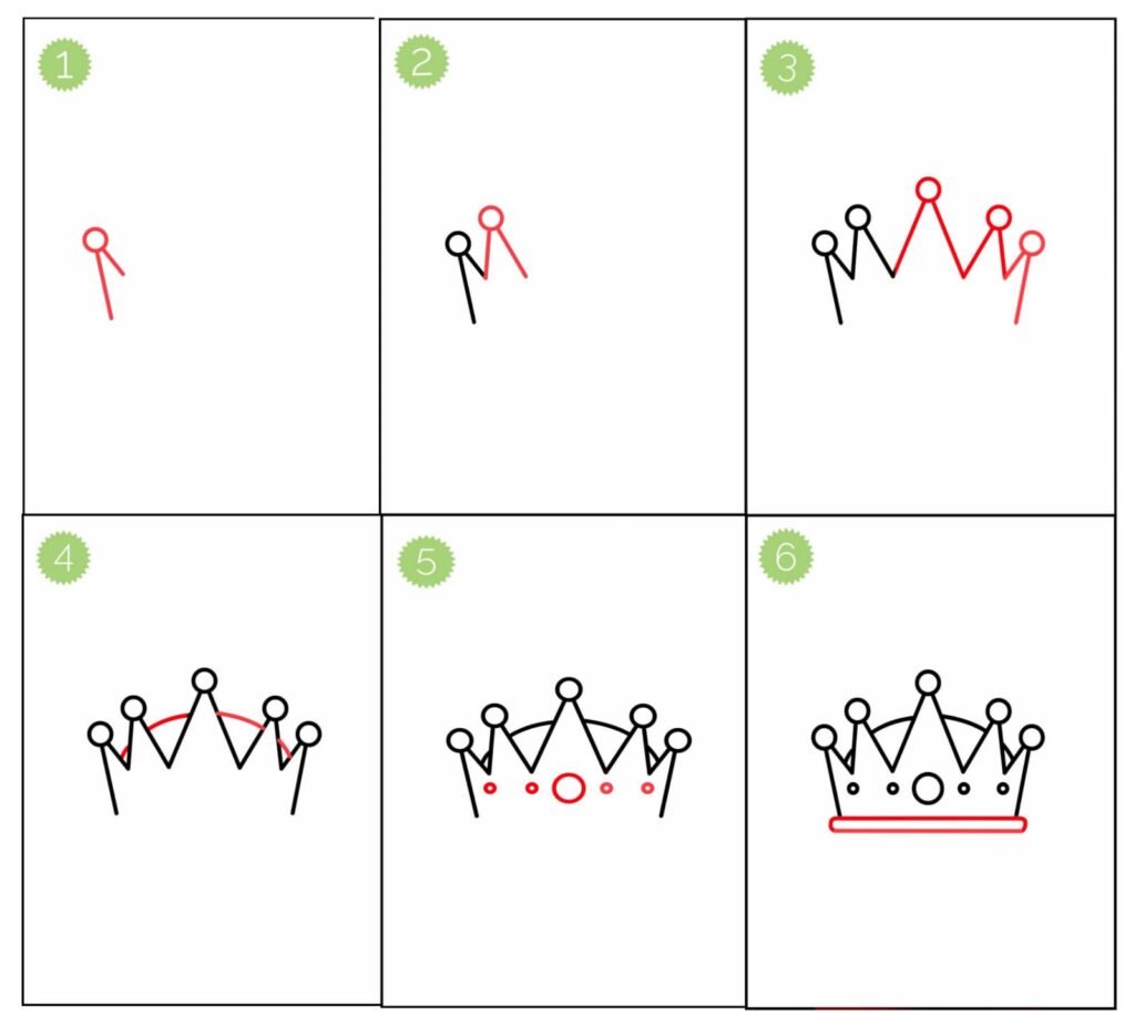 How to draw A kings crown step by step