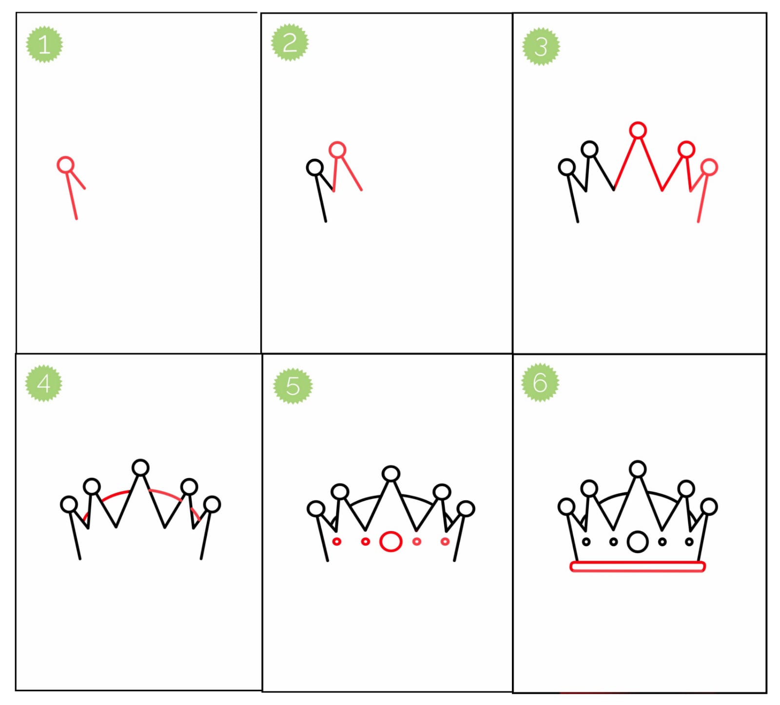 How to draw A- kings crown step by step