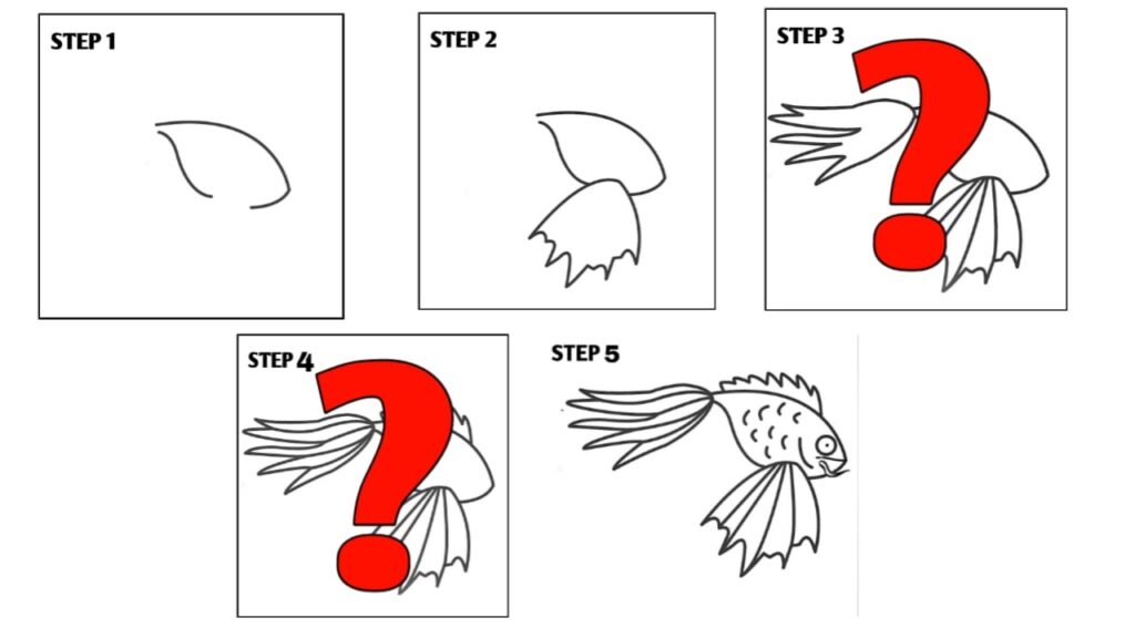 koi fish step by step drawing