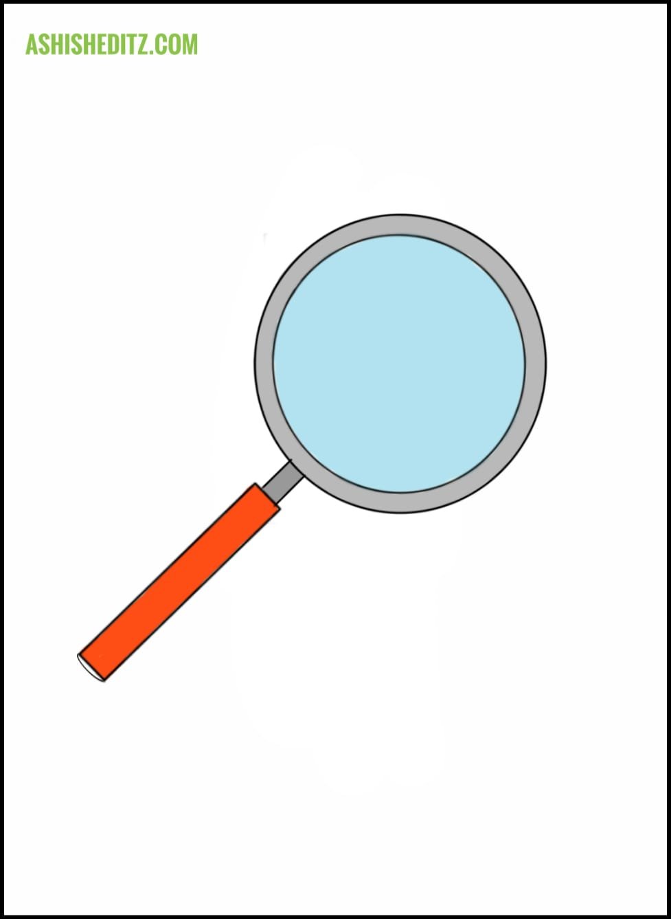 How to Draw a Magnifying Glass drawing for kids