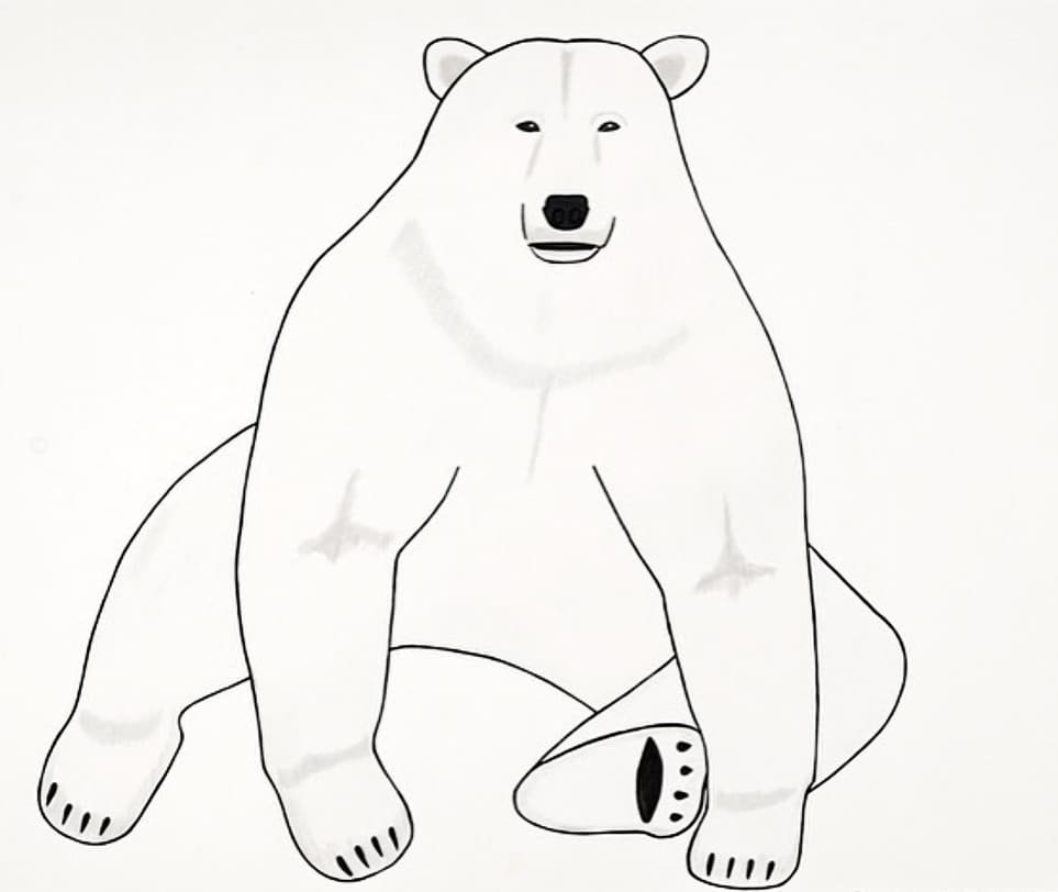 standing polar bear drawing