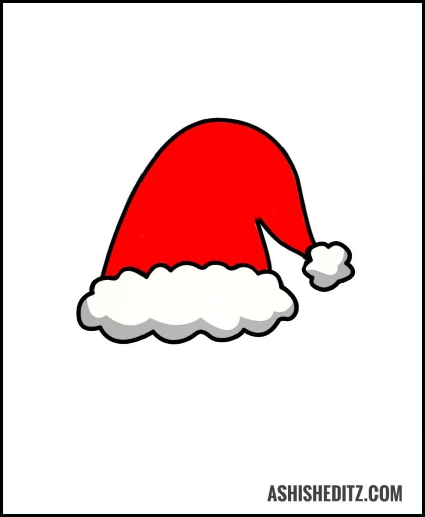 Santa hat drawing & christmas hat 3 step draw