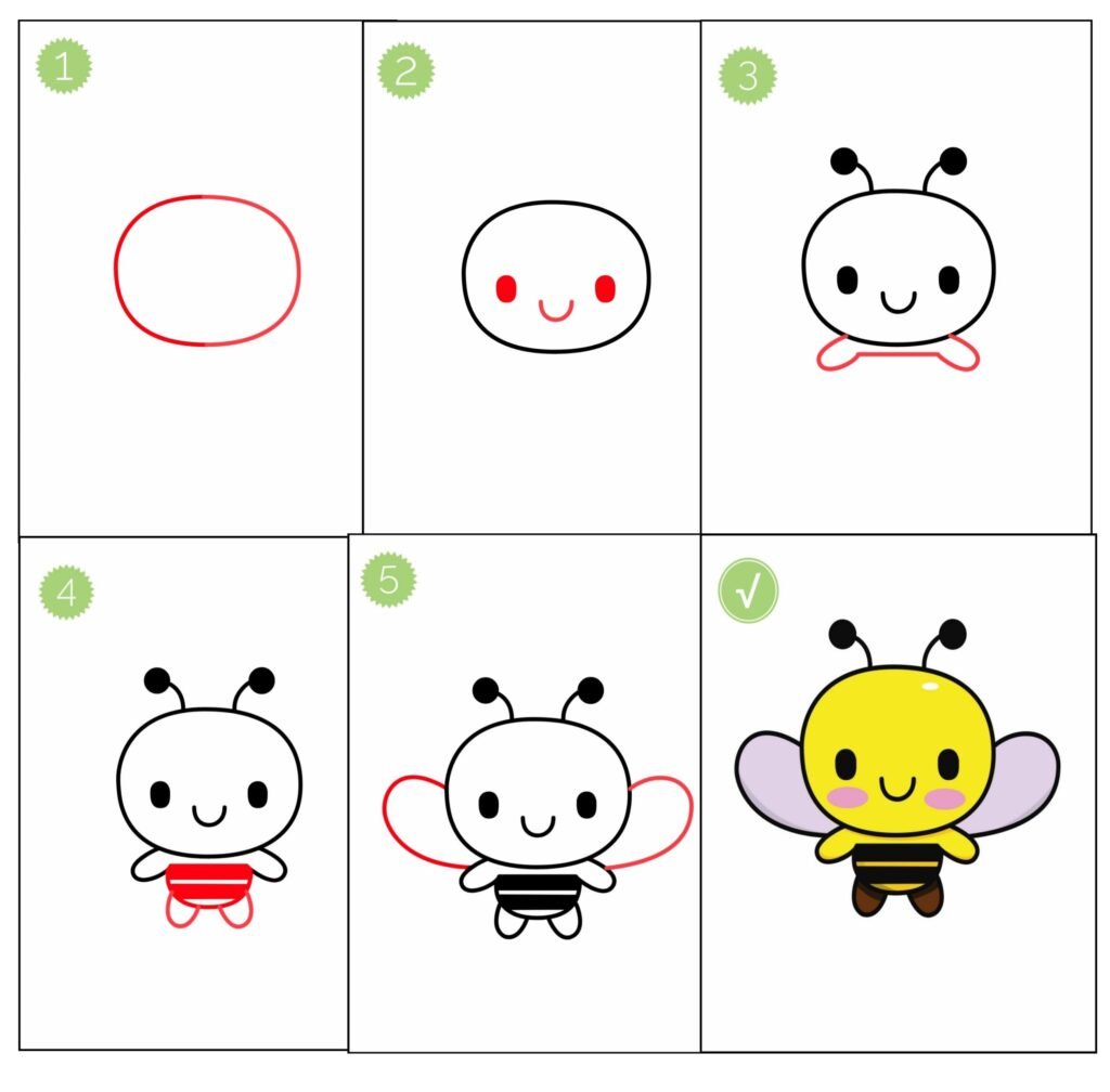 How to Draw a Cute Bee Easy | Squishmallows - KidzTube