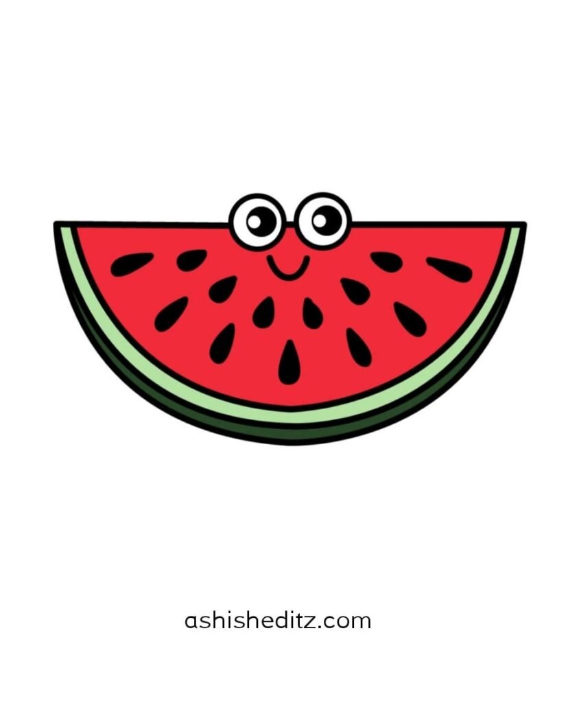 Watermelon Cute Watermelon Drawing Watermelon Drawing Stock Vector (Royalty  Free) 2336824601 | Shutterstock