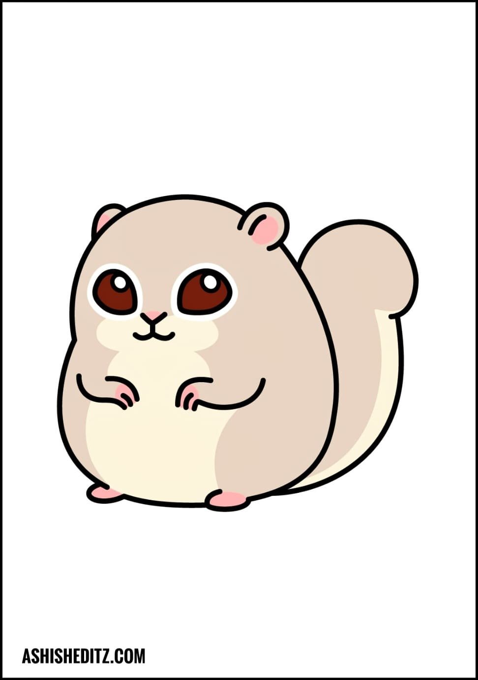 Cute Kawaii Chibi Squirrel Cartoon Illustration Painting · Creative Fabrica