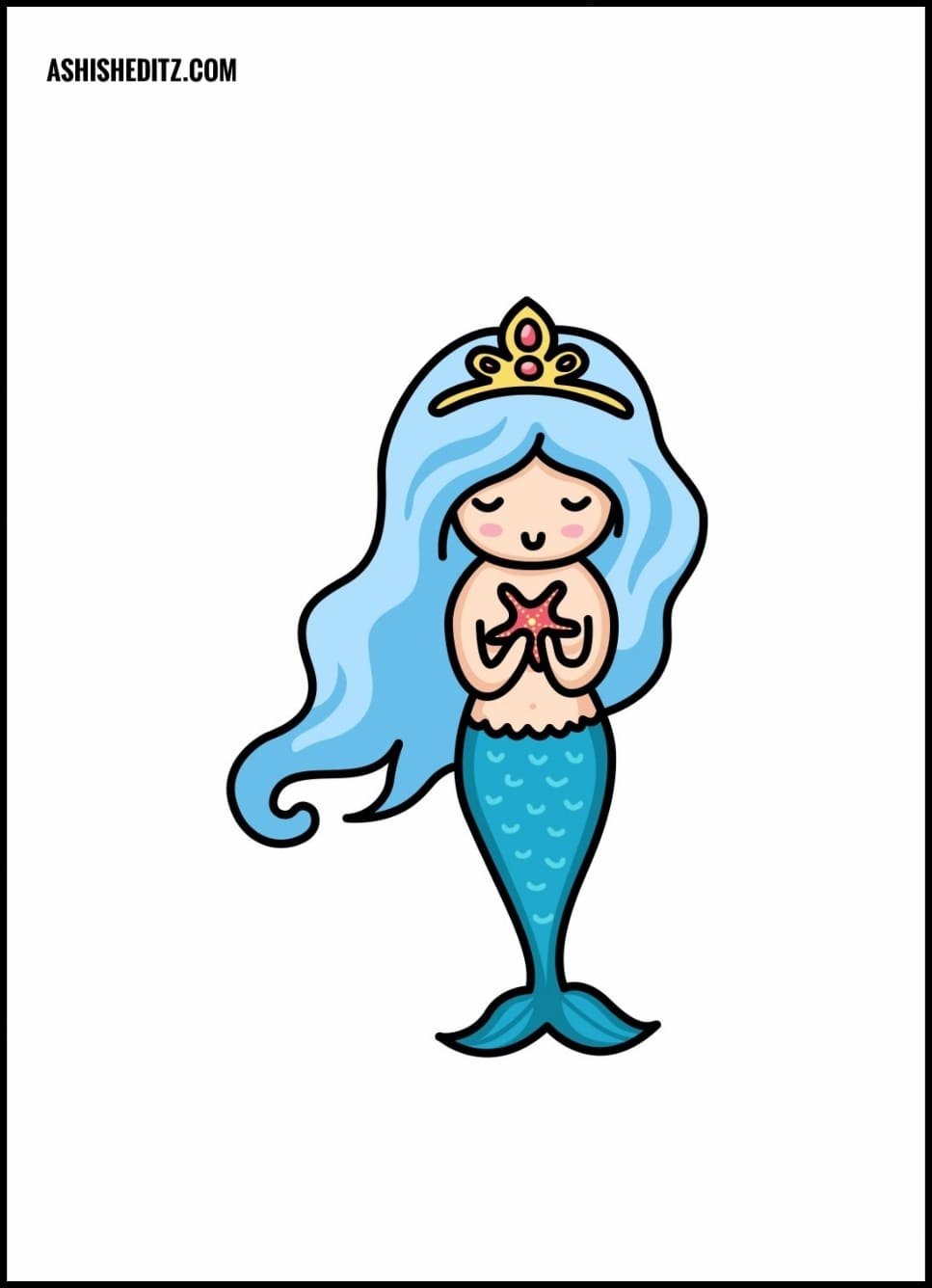 How To Draw a Mermaid Easy Printable Lesson For Kids | Kids Activities Blog