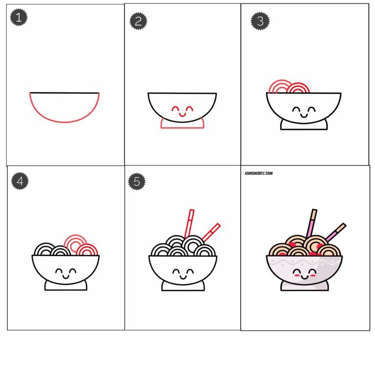 How To- Noodle Drawing Easy Step Tutorial