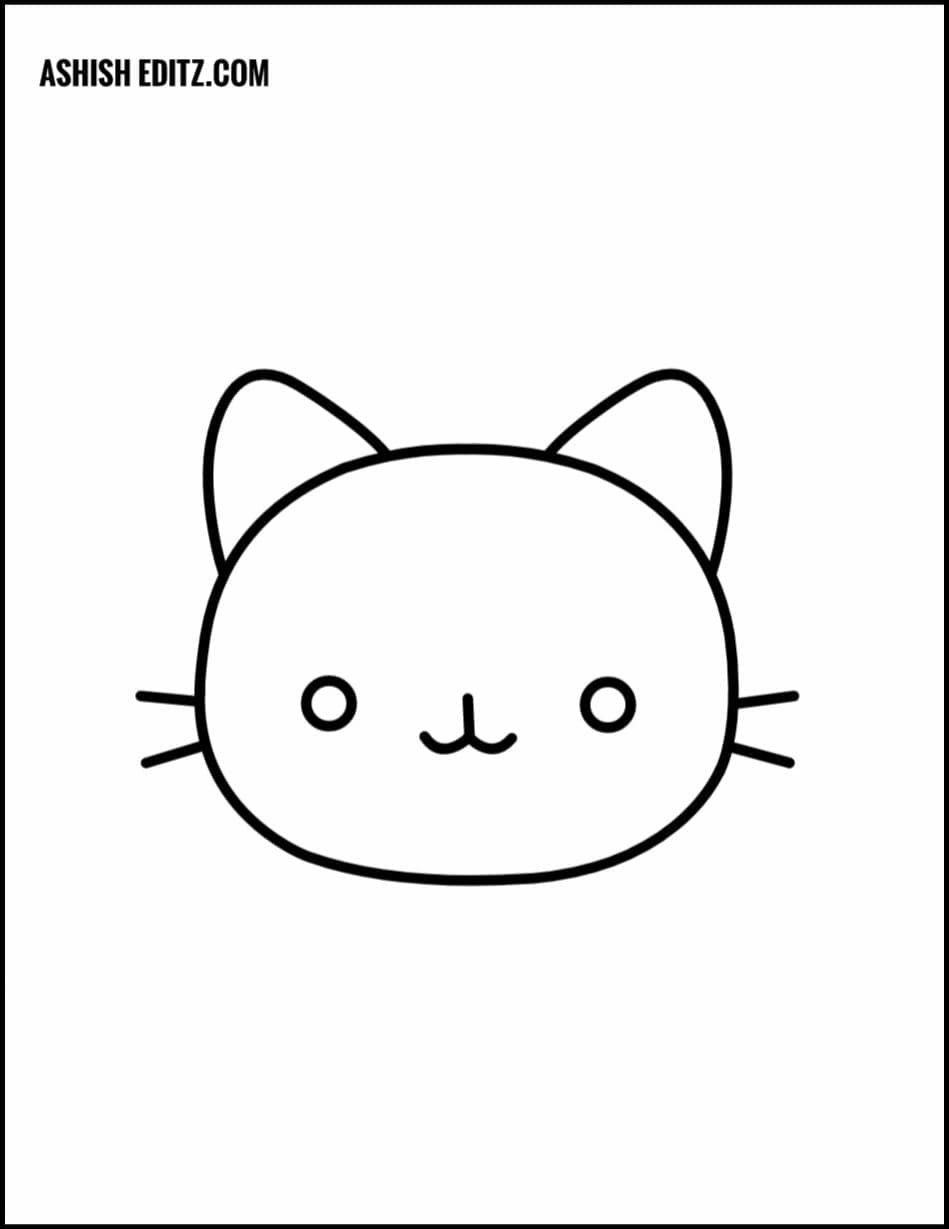 Cat Face Drawing Easy Step by Step Tutorial