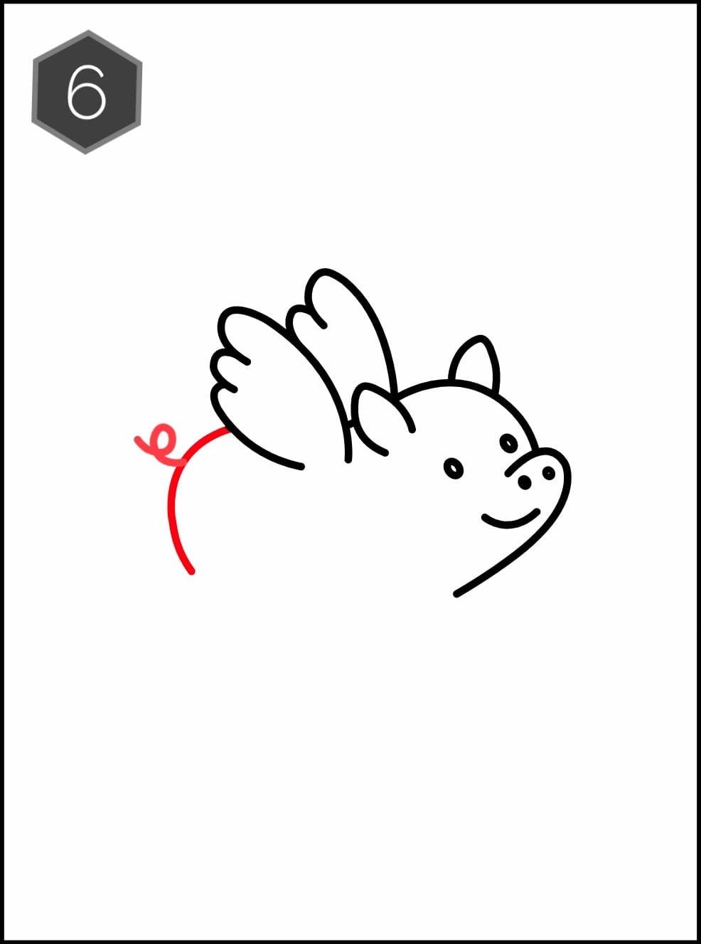 How To Draw A-flying pig For Kids Tutorial