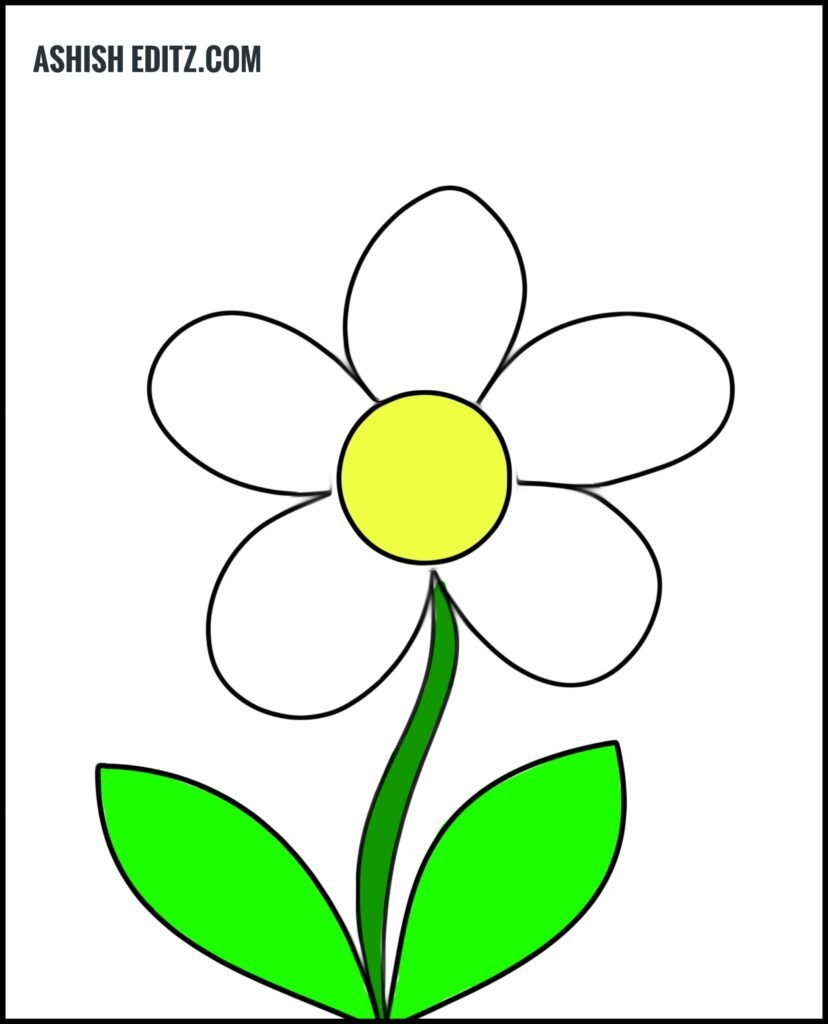 Easy flower coloring pages, wildflowers flower drawing for kids, antistress  coloring book, hand-drawn spring natural elements. 17797100 Vector Art at  Vecteezy