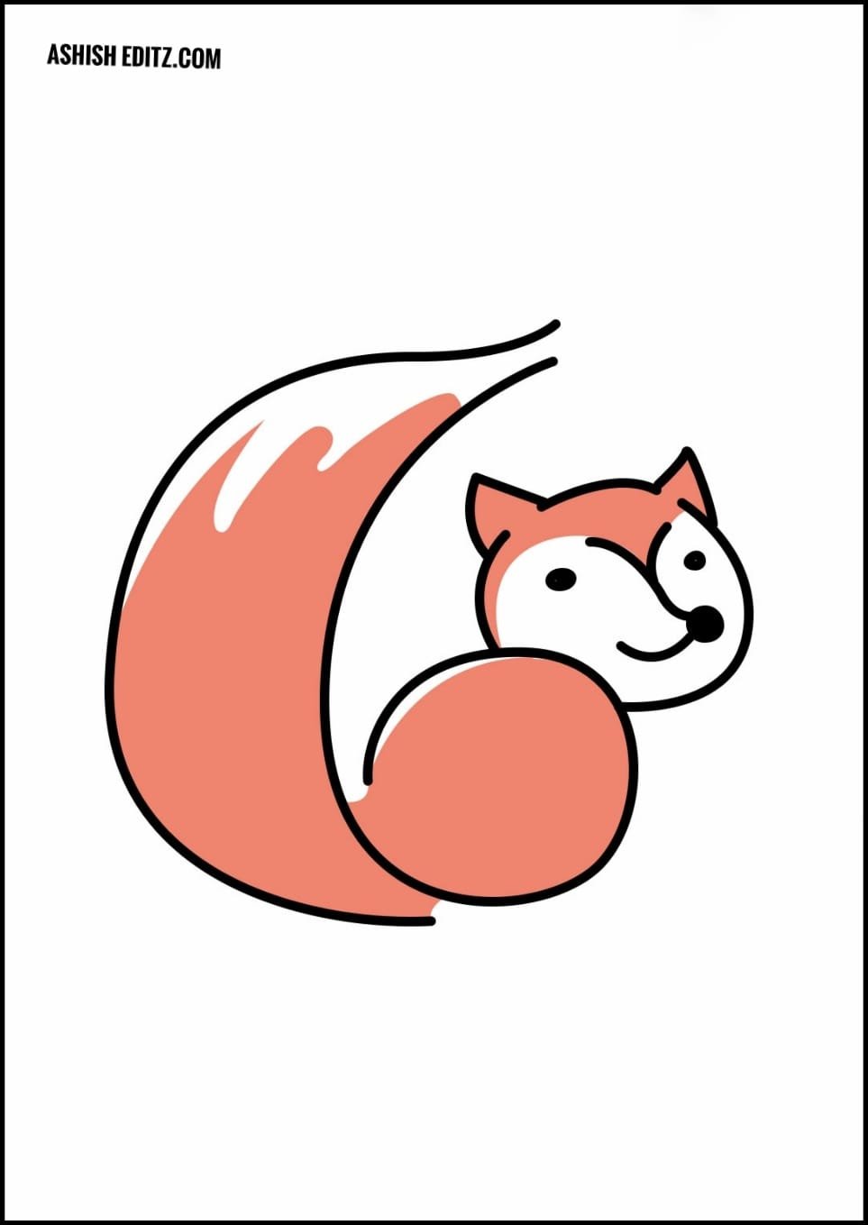 Cute Fox Drawing Sticker
