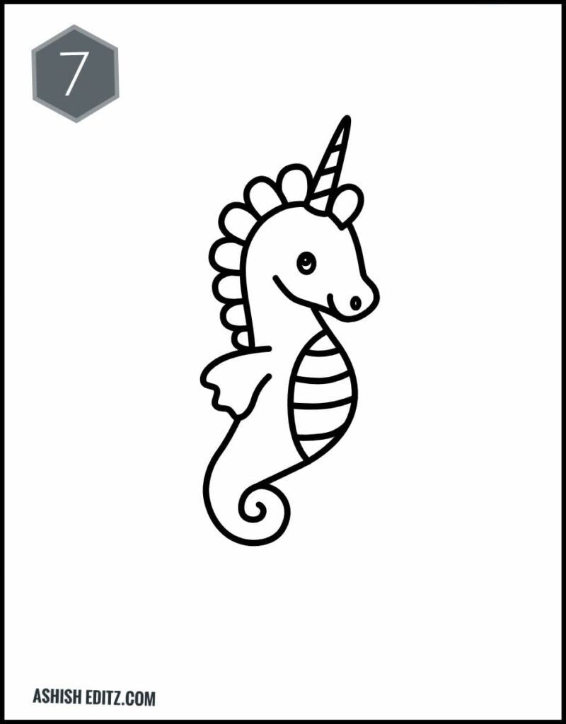 Sea Horse Drawing 