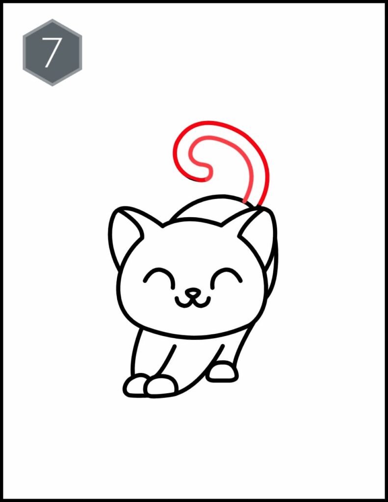 Cute Cat drawing easy [only 5 easy step draw ] Tutorial