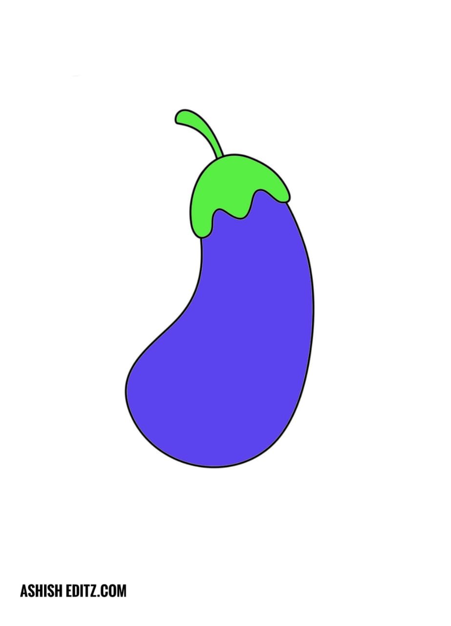 How to draw a brinjal very easy step by step  brinjal drawing  eggplant  drawing  YouTube
