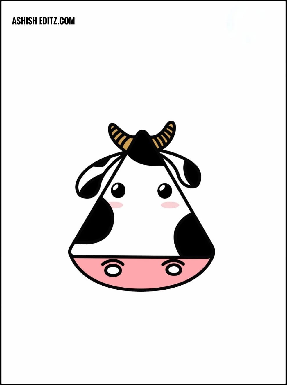 Line drawing of cow -simple Royalty Free Vector Image
